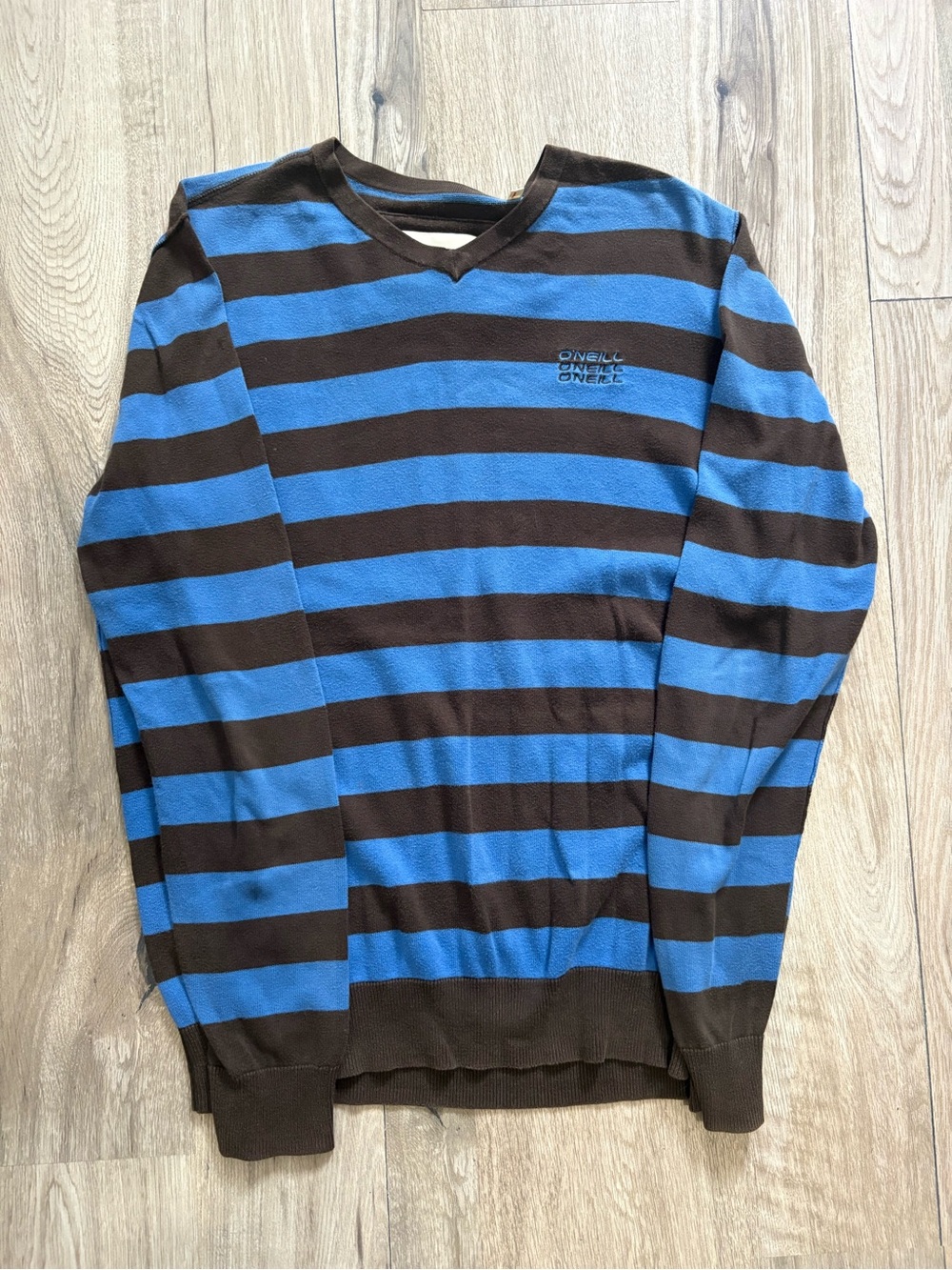 O’neil stripped v-neck sweater blue Brown
